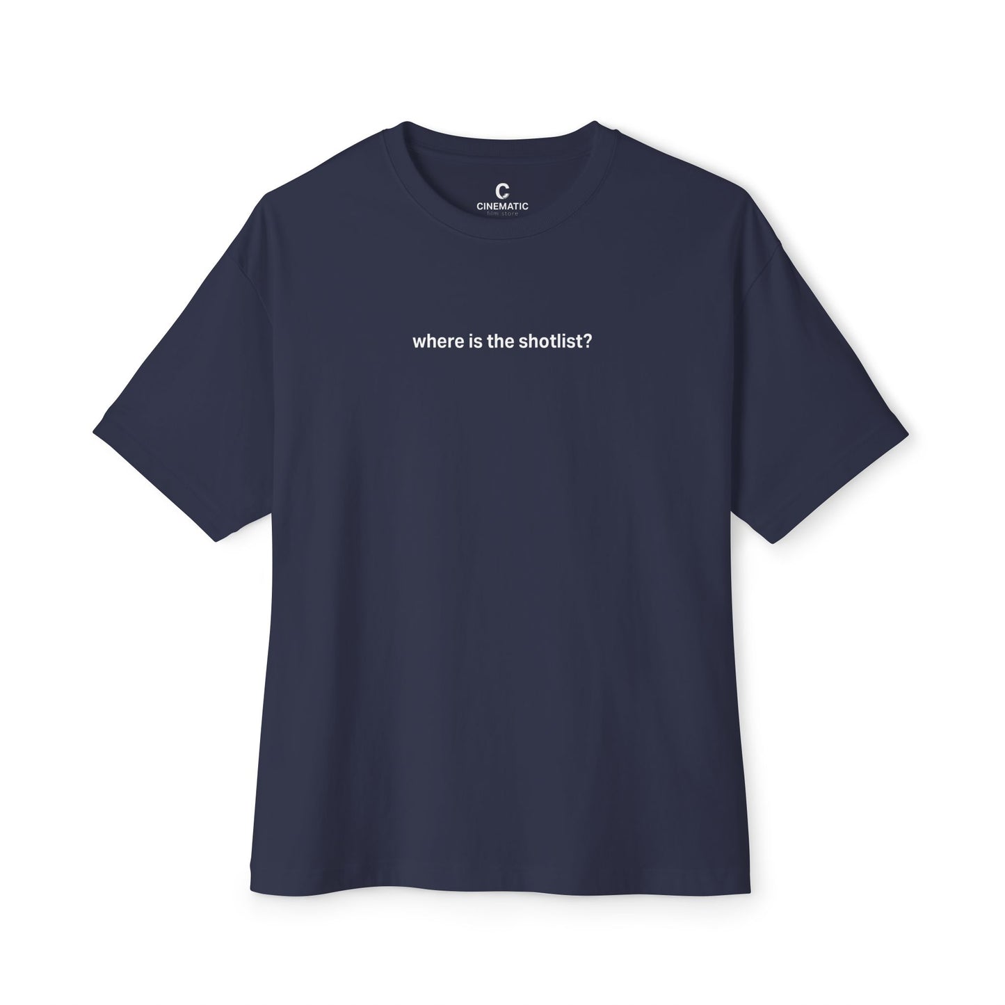 “Where’s the Shot List”- Oversized Unisex Boxy Minimalist Style Shirt