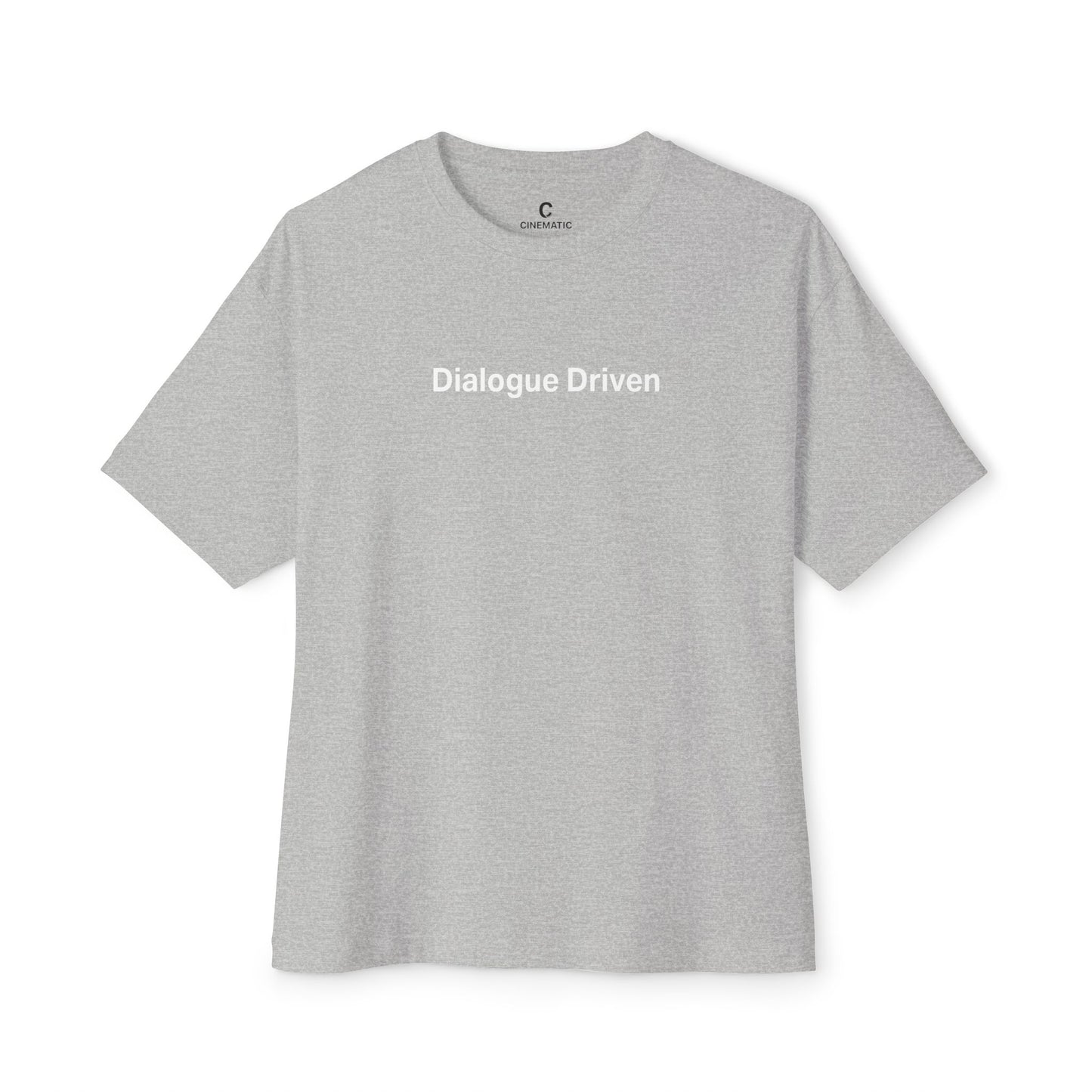 “Dialogue Driven” Oversized Unisex Boxy Minimalist Style Shirt for Screenwriters, Filmmakers & Cinephiles