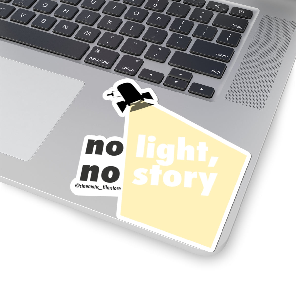 “No Light, No Story” Sticker – Cinematic Lighting Decal for DPs, Gaffers & Filmmakers