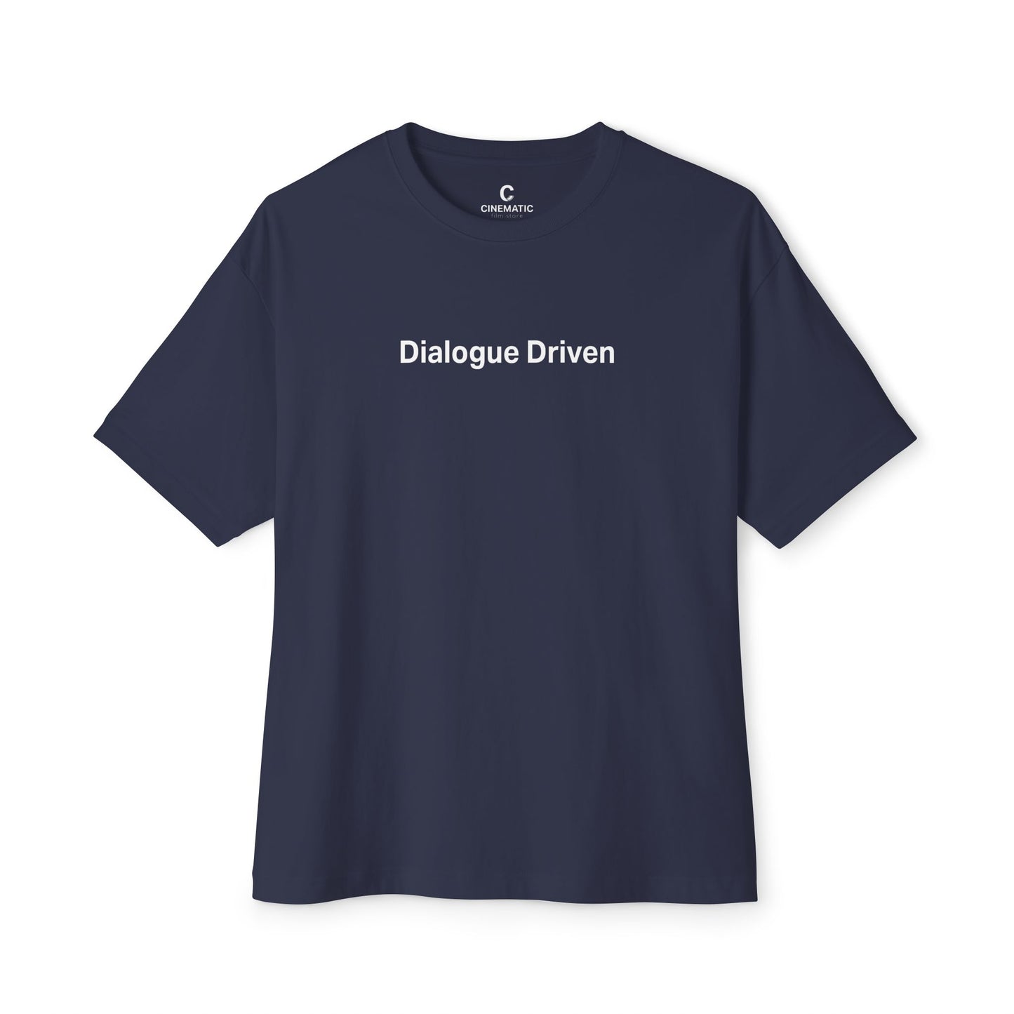 “Dialogue Driven” Oversized Unisex Boxy Minimalist Style Shirt for Screenwriters, Filmmakers & Cinephiles