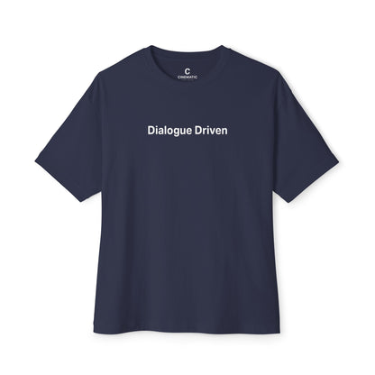 “Dialogue Driven” Oversized Unisex Boxy Minimalist Style Shirt for Screenwriters, Filmmakers & Cinephiles