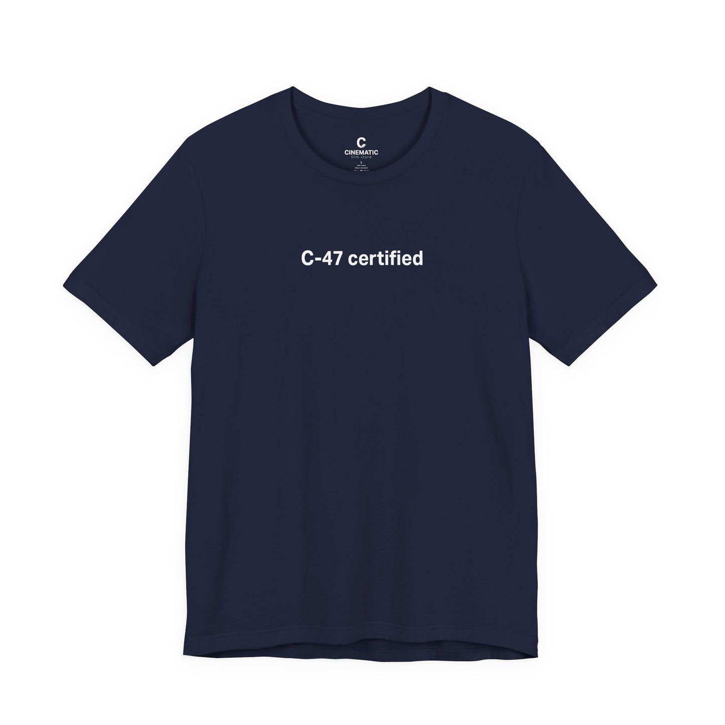 C-47 Certified - Oversized Unisex Boxy Minimalist Style Shirt - Funny Film Crew Tee