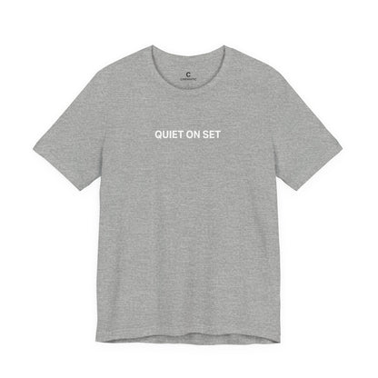 Quiet on Set - Oversized Tee, Unisex Boxy Shirt for Film Lovers