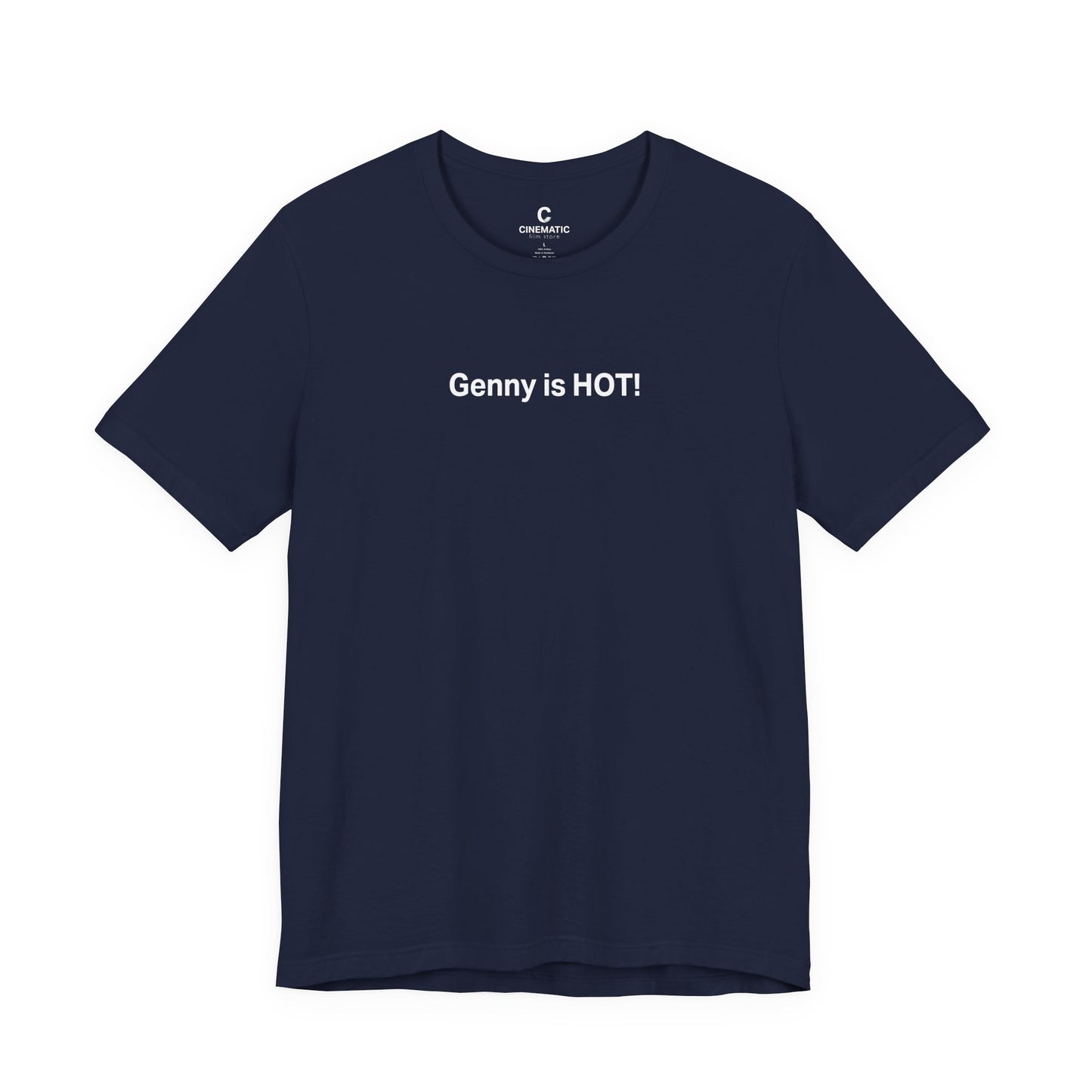 “Genny Is Hot” T-Shirt – Oversized Unisex Boxy Minimalist Style Shirt  - Funny Film Crew Tee for Grips, Gaffers & Electricians