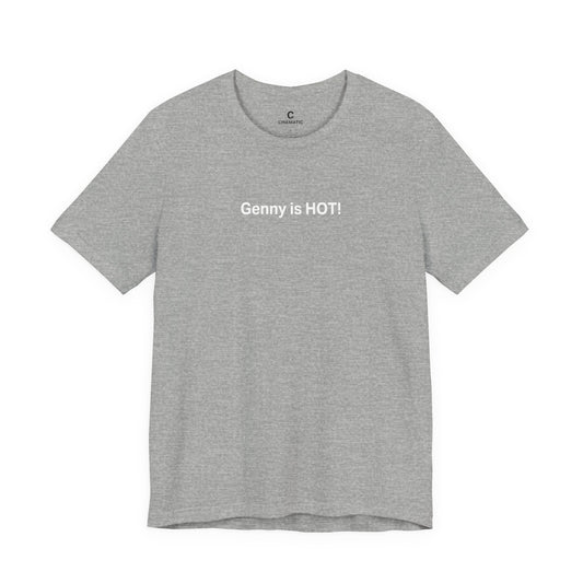 “Genny Is Hot” T-Shirt – Oversized Unisex Boxy Minimalist Style Shirt  - Funny Film Crew Tee for Grips, Gaffers & Electricians